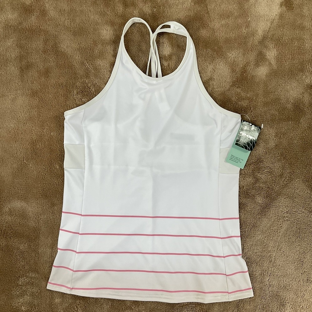 INPHORM Women's S White Vapor Ombré Tennis Tank Pink Athleisure Sport 568